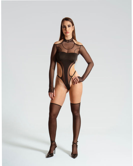 AUDACIA bodysuit nero cut out